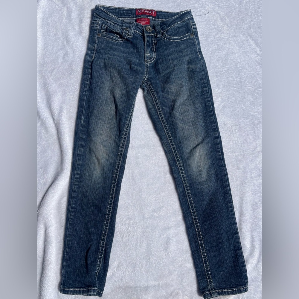 Red Rivet Girls Dark Blue Slim Jeans